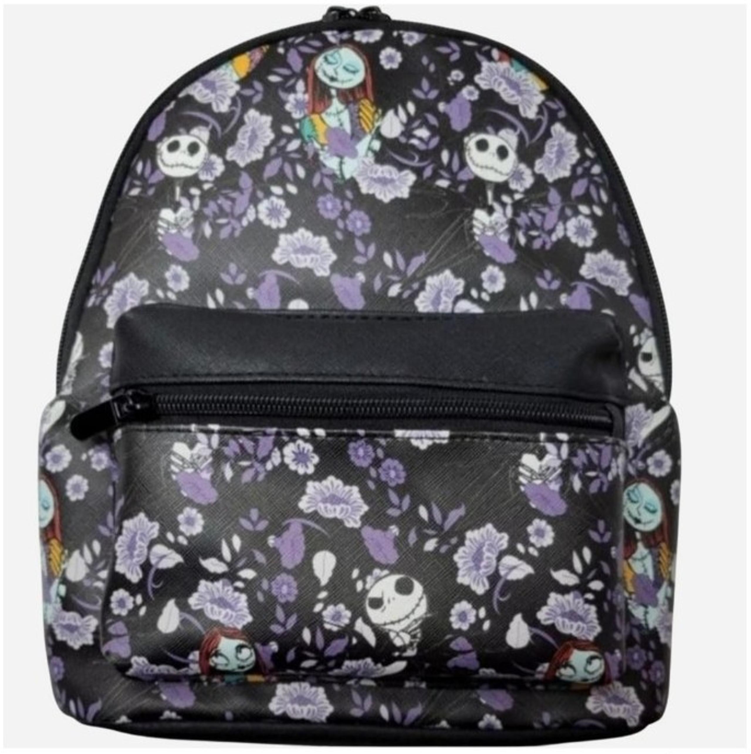 The Nightmare Before Christmas: Jack & Sally Black Mini Backpack - Bioworld