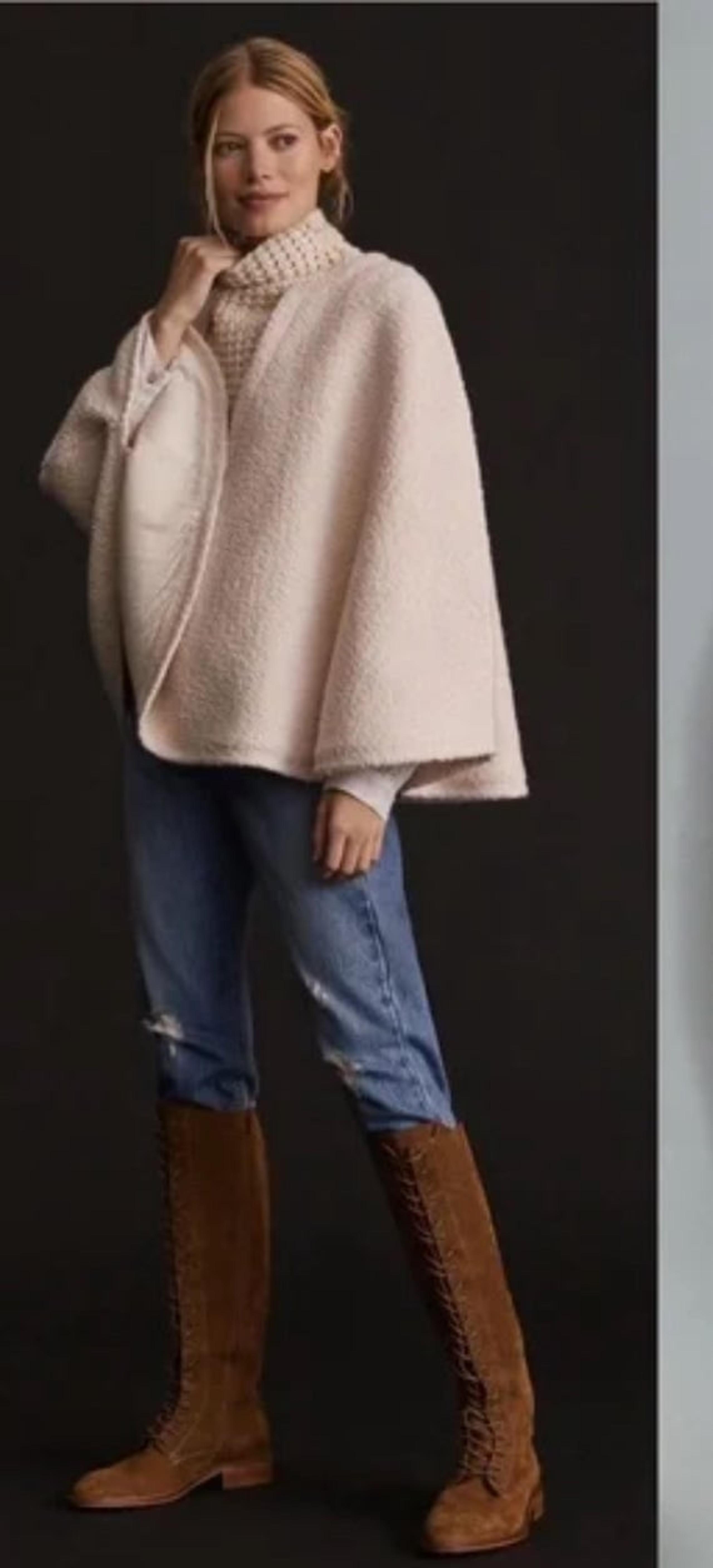 Anthropologie  wool blend high neck poncho