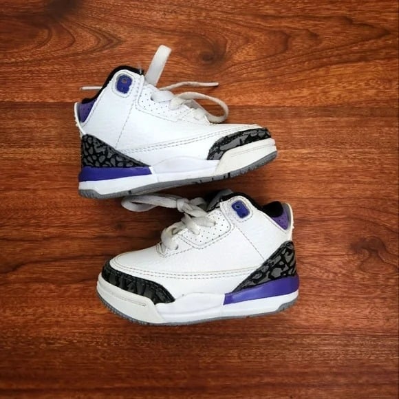 Jordan 3 Retro Purple Toddler Shoes - Size 4c