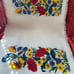 Vintage lot of 8 Luncheon Napkins yellow and red flowers printed most of them n