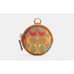 Coach Round Hybrid Pouch In Rainbow Signature Canvas NEW