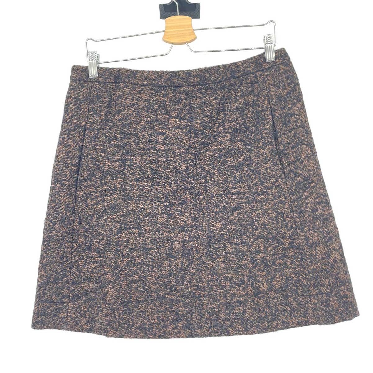 Roberto Collina Brown Black Tweed A-Line Skirt Size Large