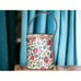 VINTAGE 1970 Vinyl Needlepoint floral Lunch/brunch box matching Thermos set