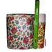VINTAGE 1970 Vinyl Needlepoint floral Lunch/brunch box matching Thermos set