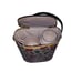 VINTAGE 1970 Vinyl Needlepoint floral Lunch/brunch box matching Thermos set