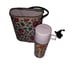 VINTAGE 1970 Vinyl Needlepoint floral Lunch/brunch box matching Thermos set