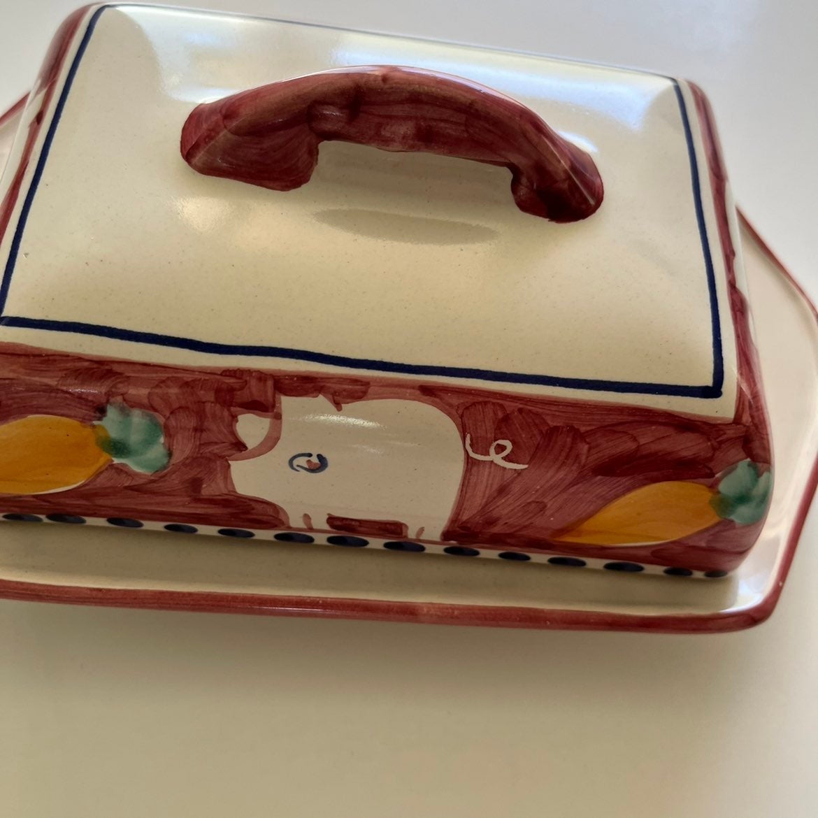 Vintage Butter Dish Made In Italy Vintage. 8.5 “5.5 “x 3”.