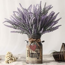 NEW Artificial Lavender Flowers with Vase Fake Lavender Plants in Decorative