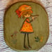 Pair of vintage wooden plaques 7 x 6 inches