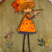 Pair of vintage wooden plaques 7 x 6 inches