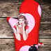 Handmade Oven Mitts, Set of 2, Red Pink 50s 60s Retro, Kitchen Set