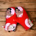 Handmade Oven Mitts, Set of 2, Red Pink 50s 60s Retro, Kitchen Set