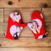 Handmade Oven Mitts, Set of 2, Red Pink 50s 60s Retro, Kitchen Set