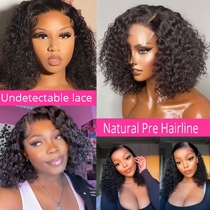 14 inch Women 4x4 Lace Closure Wigs Human Hair-NG4