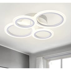 Vikaey Modern LED Flush Mount Ceiling Light, 4 Rings LED White Close to Ceili...