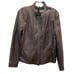 Elie Tahari Olive green brown leather military victorian Jacket embroidery sz XL
