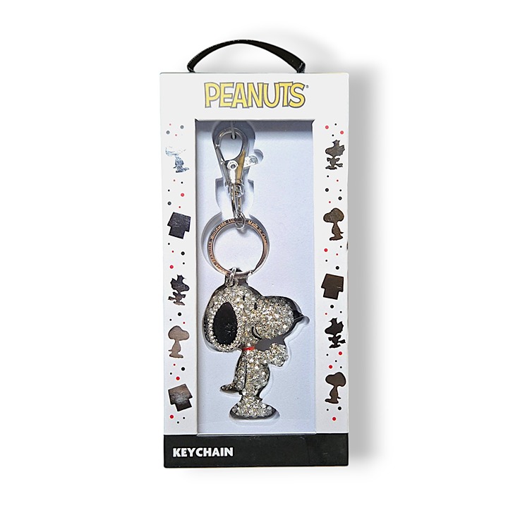 Peanuts Snoopy Pave 3D Crystal Rhinestone Keychain Bag Charm
