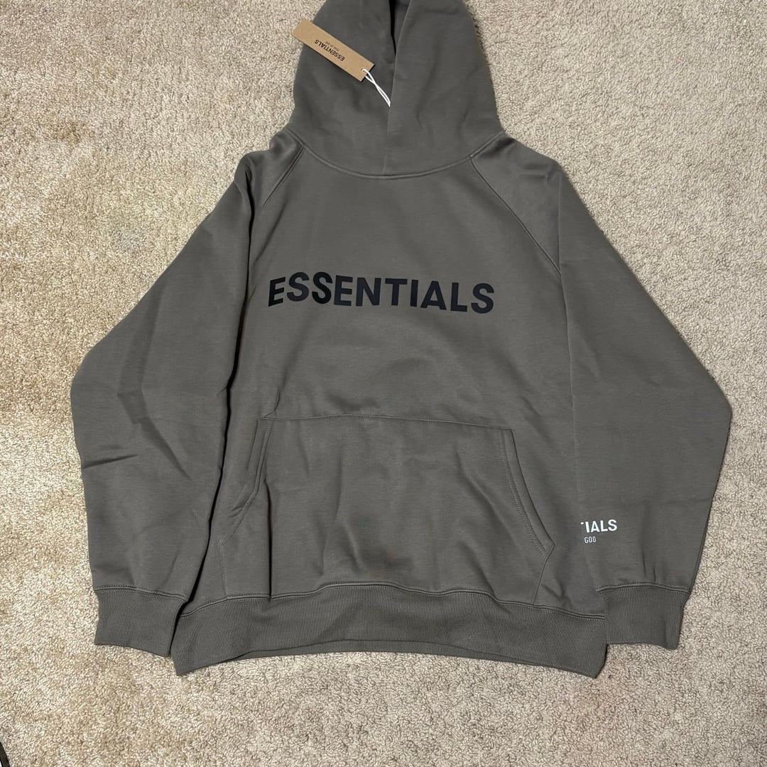 Fear of God Essentials Hoodie GRAY FLANNEL/CHARCOAL - SIZE S