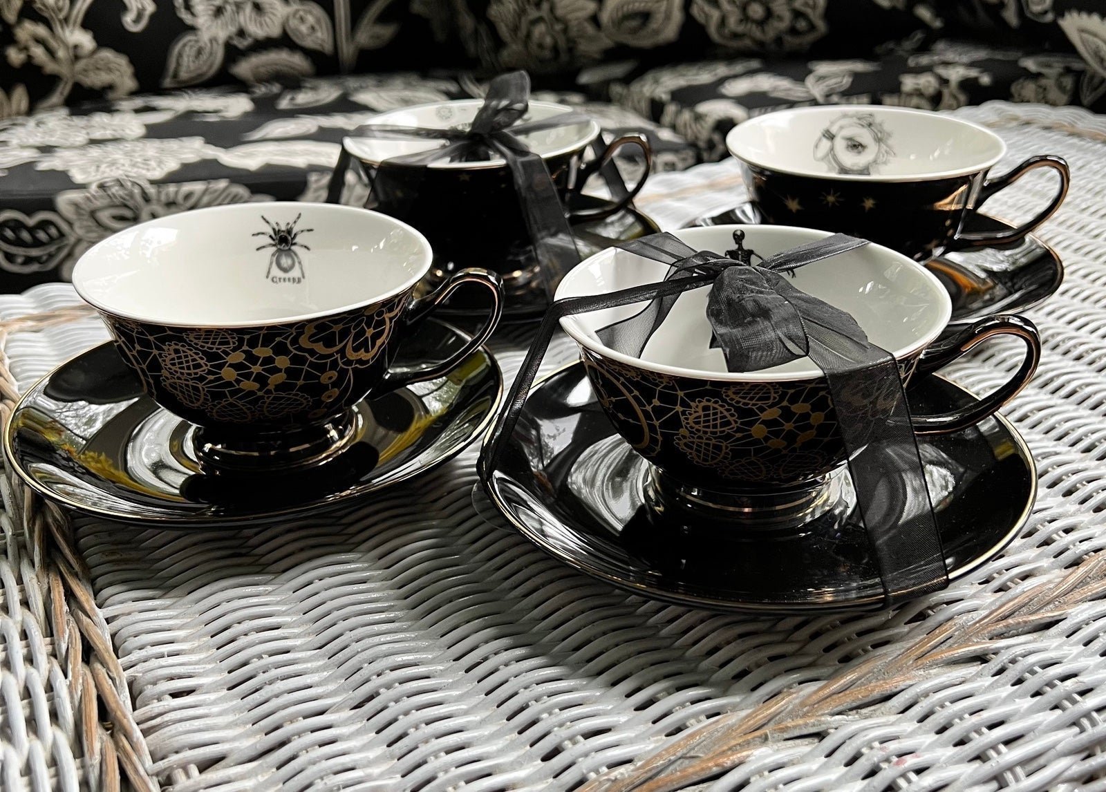 Elegance Gothic Halloween Teacup Set