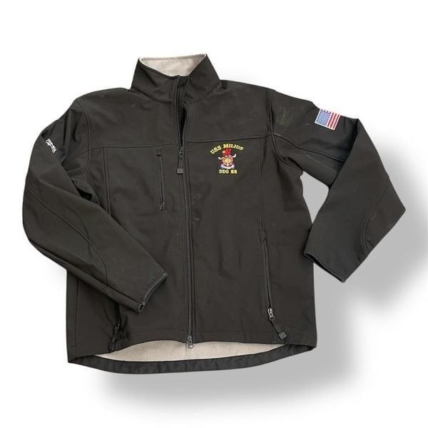 USS Milias black port authority weather insulated jacket Size large