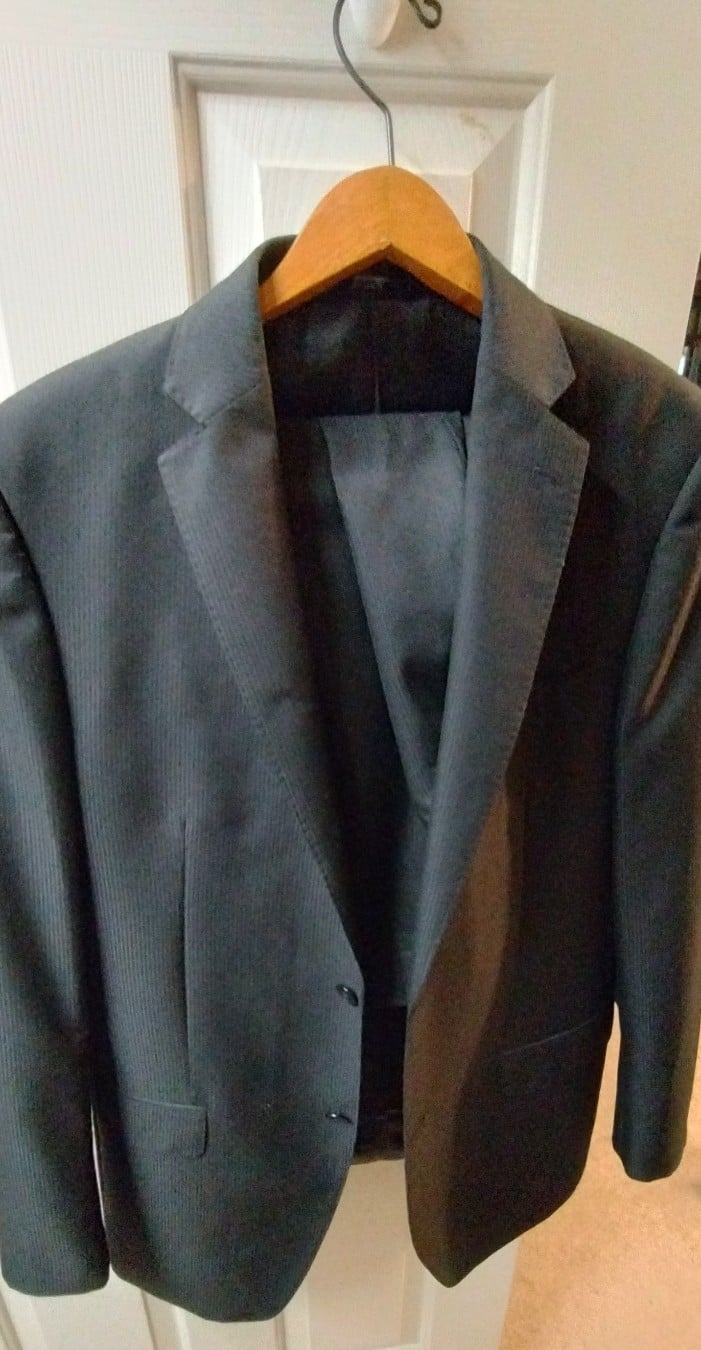 Black pinstripe suit set