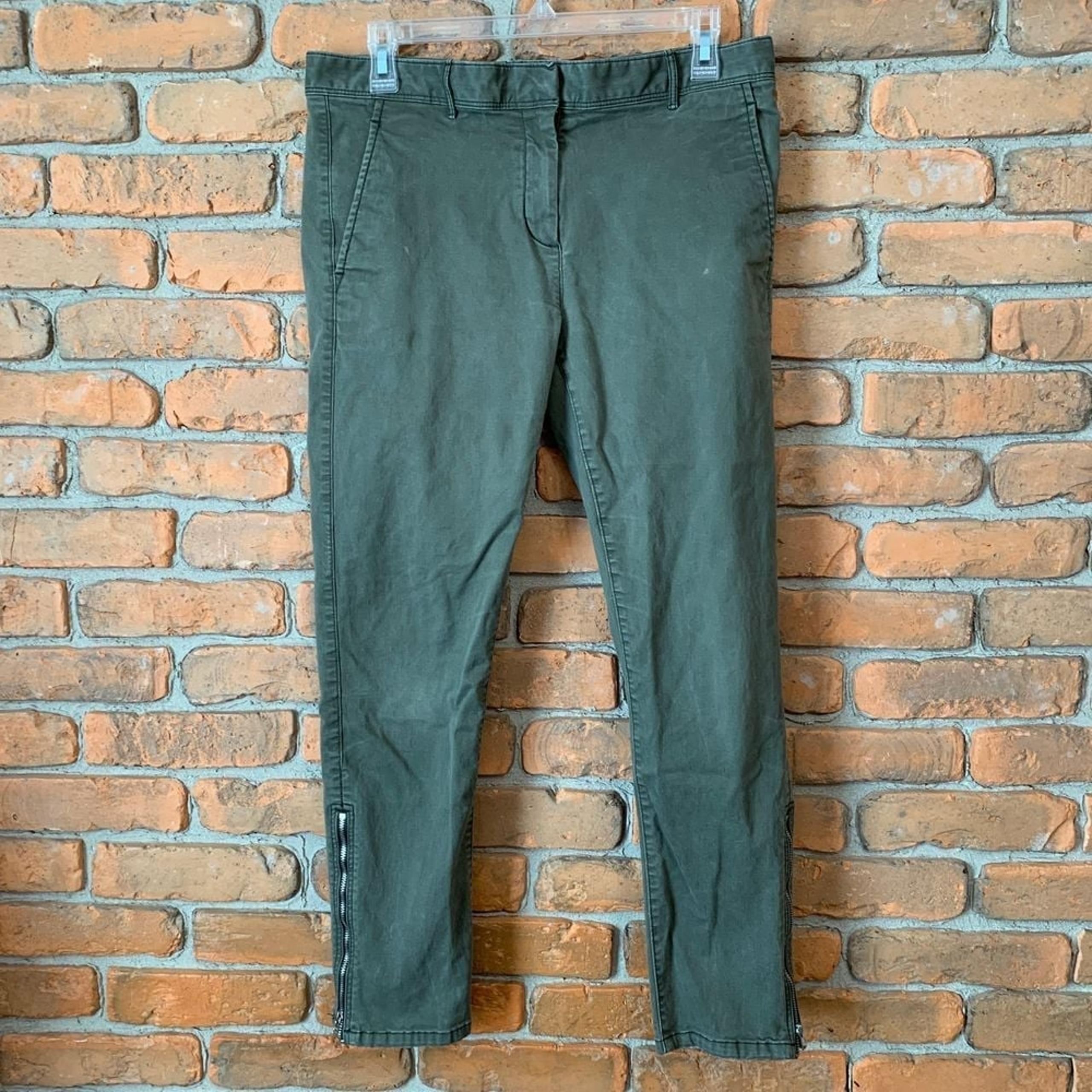 GAP Womens 8 Khakis Olive Green Skinny Mini Ankle Zip Chino Pants Jeans Stretch