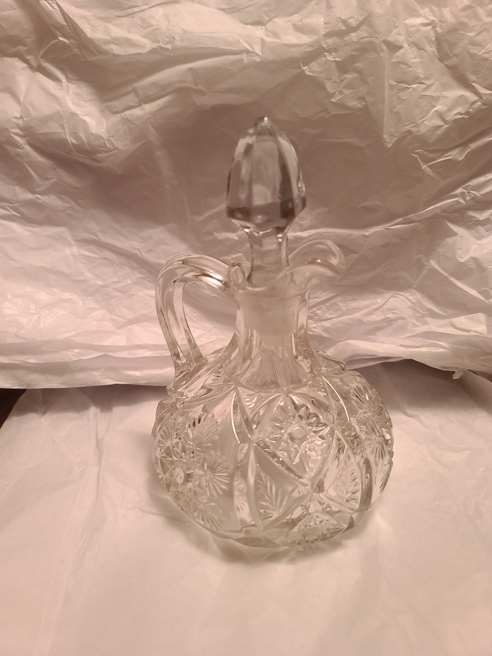 EAPG Clear Glass Cruet with Stopper