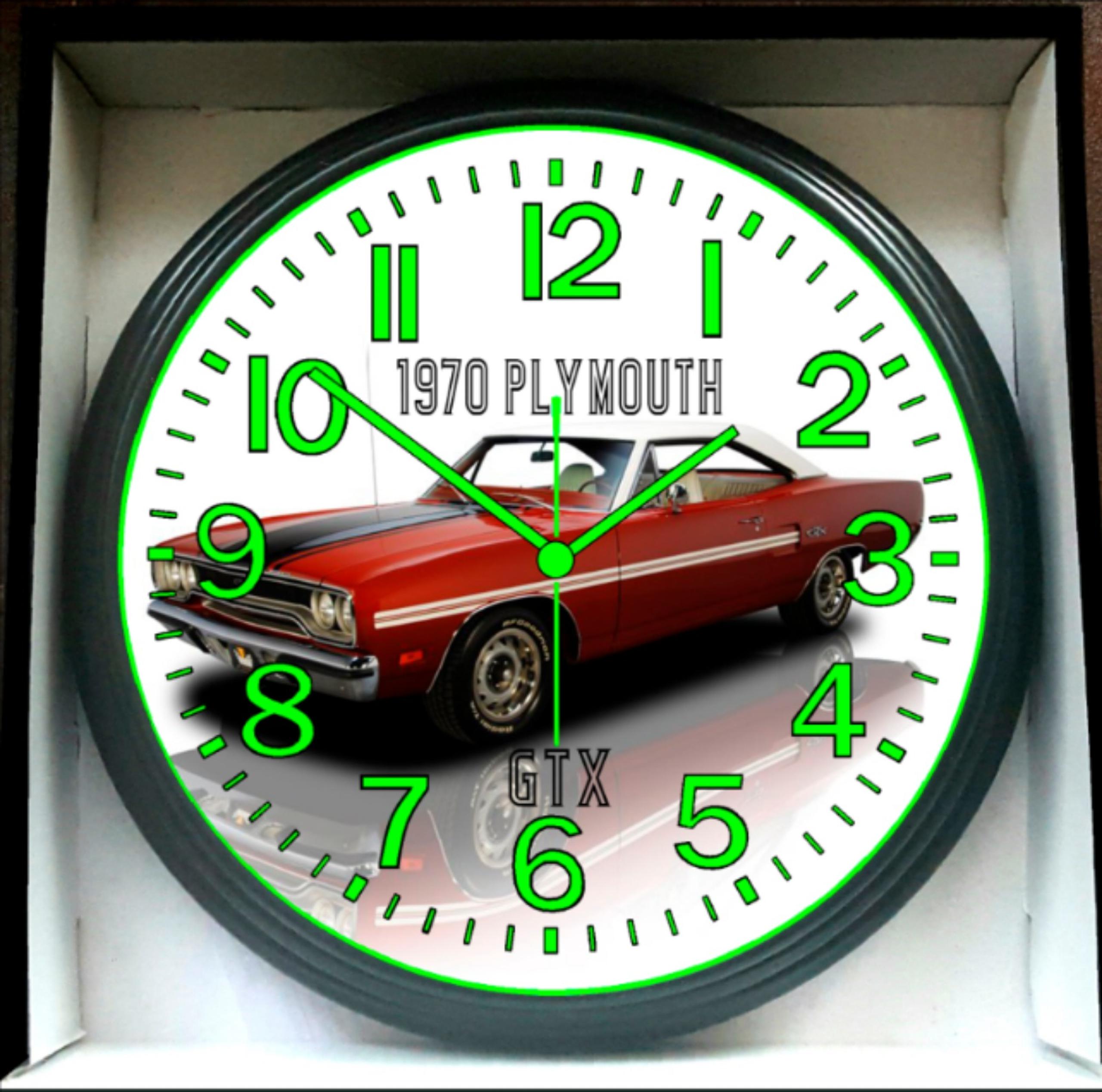 Glow In The Dark Wall1970 Plymouth GTX Glow In The Dark Wall Clock New!