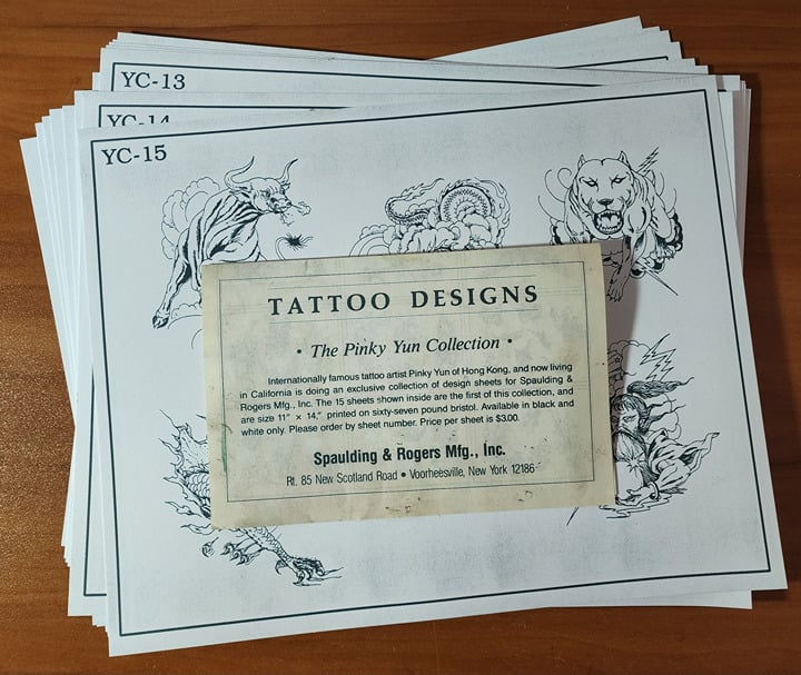 Pinky Yun Traditional Japanese Vintage Tattoo Flash 15 Sheets W/ Order Form S&R