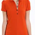 BURBERRY Brit Check placket polo shirt Orange US Small