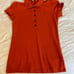 BURBERRY Brit Check placket polo shirt Orange US Small