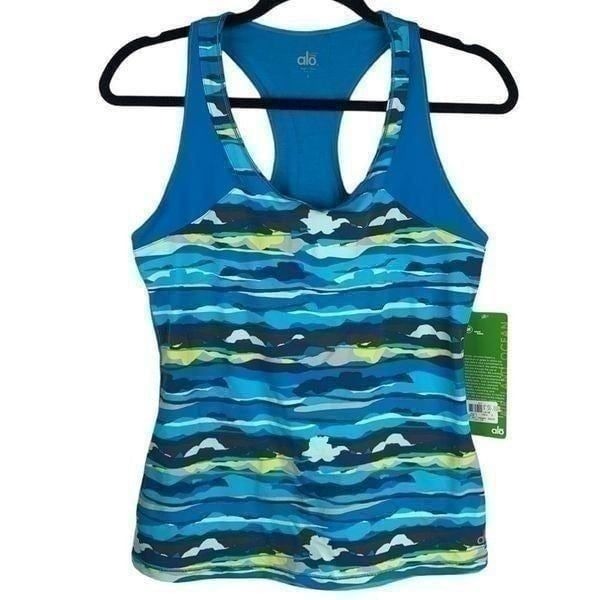 Alo Yoga Deep Zen Sky Racer Back Tank Top Large