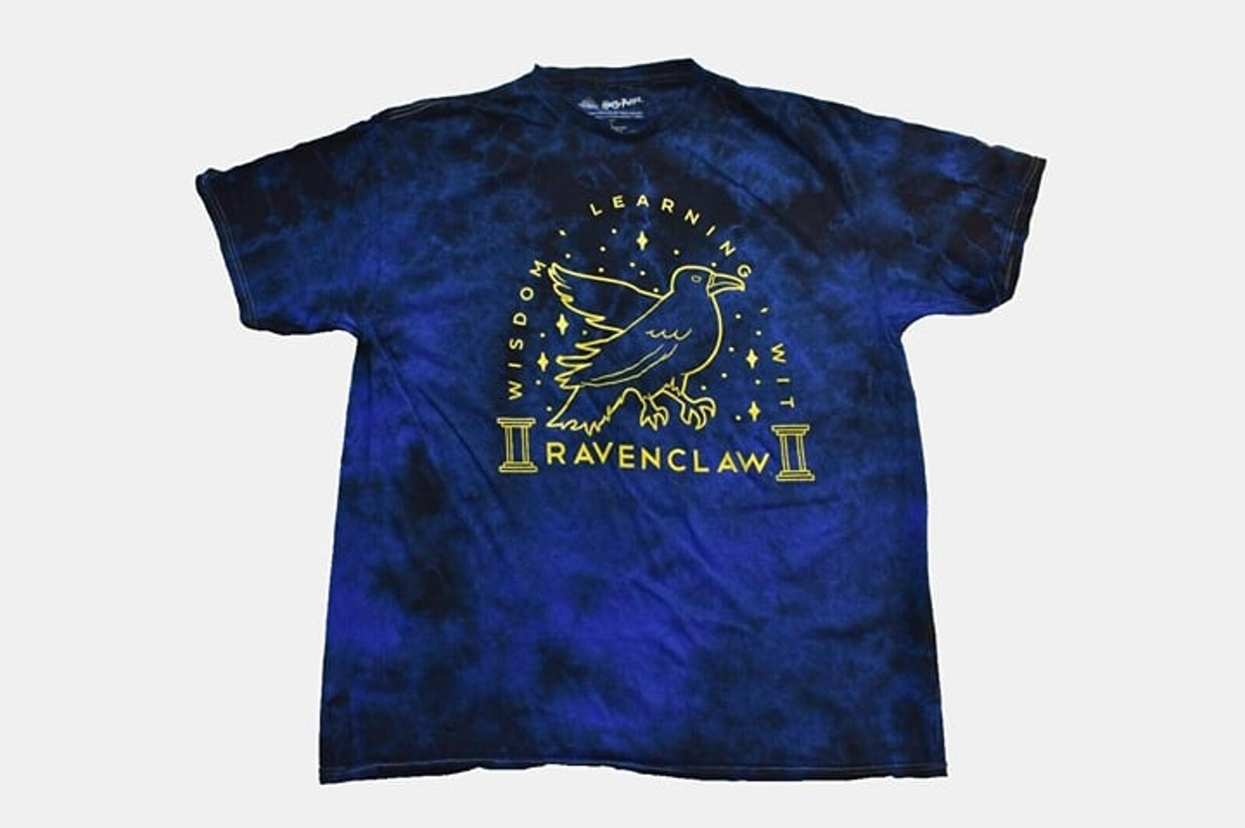 Harry Potter Mens Ravenclaw Wisdom Learning Wit Tie Dye Blue Shirt New Large
