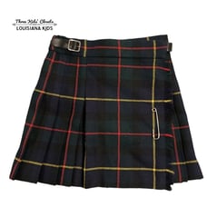 James Pringle Weavers Scotland Sz 2 100% Wool Plaid Kilt Skirt