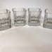 Jack Daniels Whiskey Square Rocks/Lowball Glasses Vintage Black & Gold Graphics