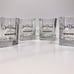 Jack Daniels Whiskey Square Rocks/Lowball Glasses Vintage Black & Gold Graphics