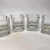 Jack Daniels Whiskey Square Rocks/Lowball Glasses Vintage Black & Gold Graphics