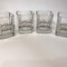 Jack Daniels Whiskey Square Rocks/Lowball Glasses Vintage Black & Gold Graphics
