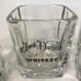 Jack Daniels Whiskey Square Rocks/Lowball Glasses Vintage Black & Gold Graphics