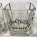 Jack Daniels Whiskey Square Rocks/Lowball Glasses Vintage Black & Gold Graphics