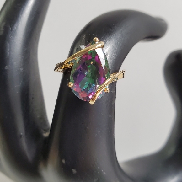14K Gold Mystic Topaz Ring