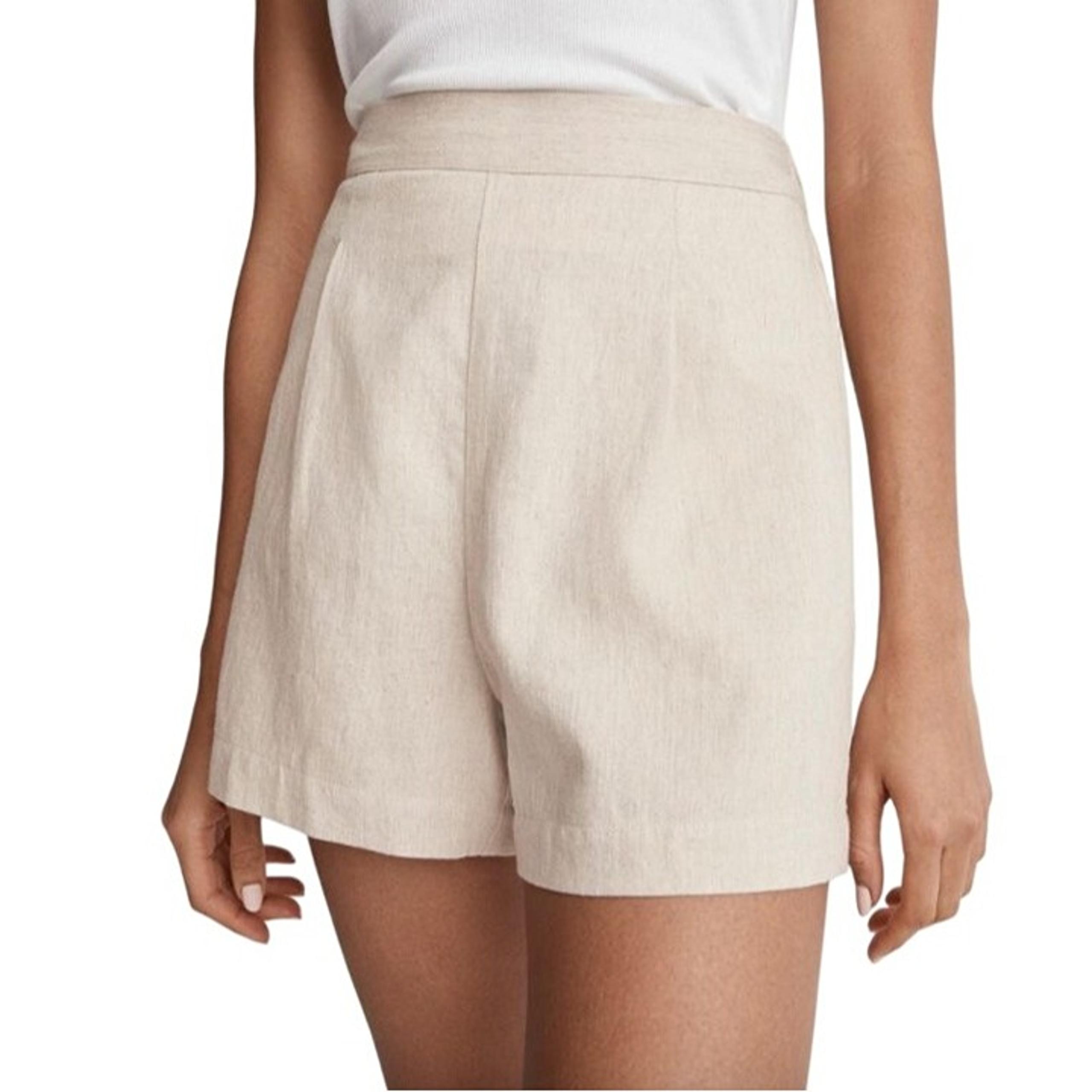 Madewell Clean Pull-On Shorts Linen/Cotton Natural Undyed XL Womens NJ683