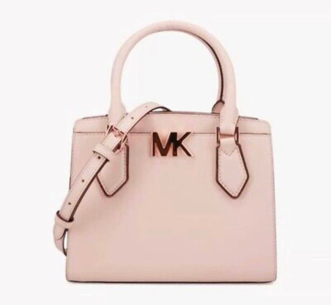 MICHAEL KORS MONTGOMERY LG SATCHEL LEATHER SHOULDER BAG PINK BLOSSOM/ROSE GOLD