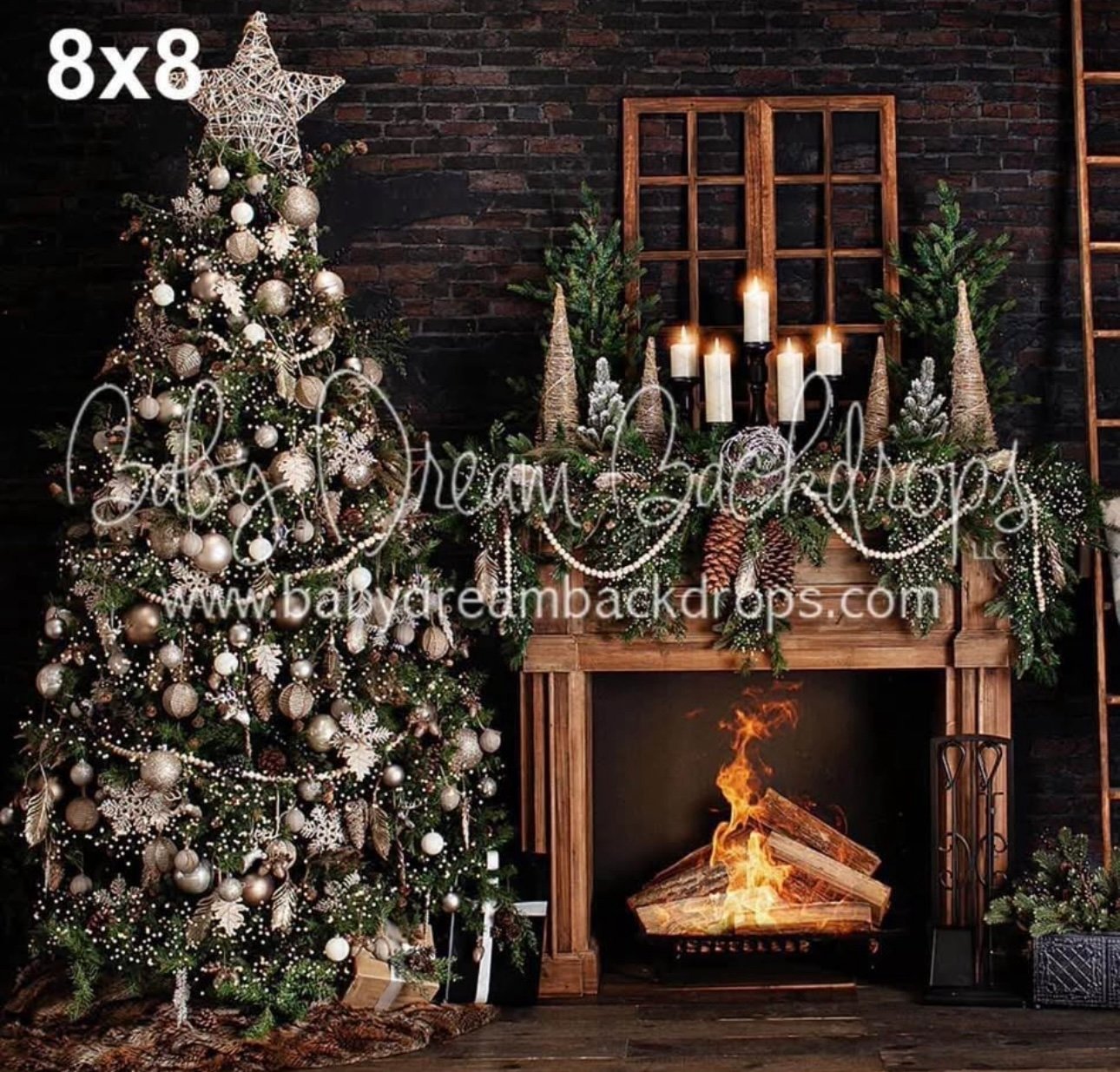 Baby Dream Backdrop- Christmas- Wrinkle free 8x8