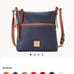 Dooney & Bourke Pebble Grain Letter Carrier Crossbody Midnight Blue