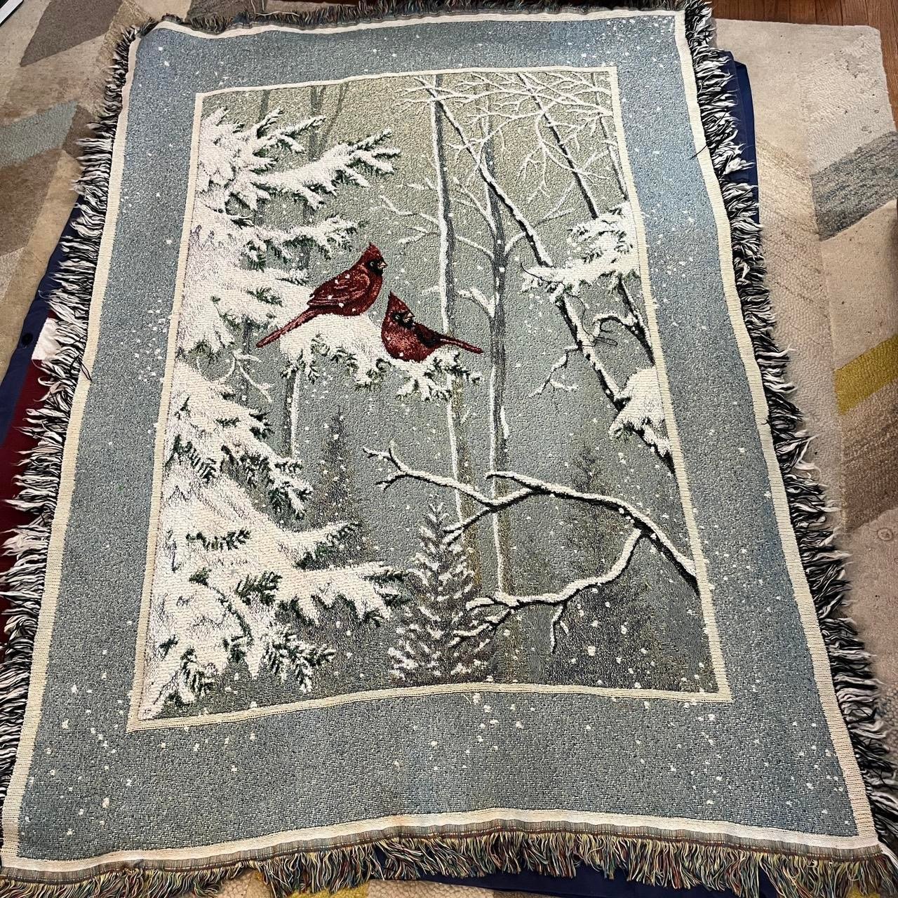 Vintage The Manual Woodworkers & Weavers Peace in the Pines Tapestry throw