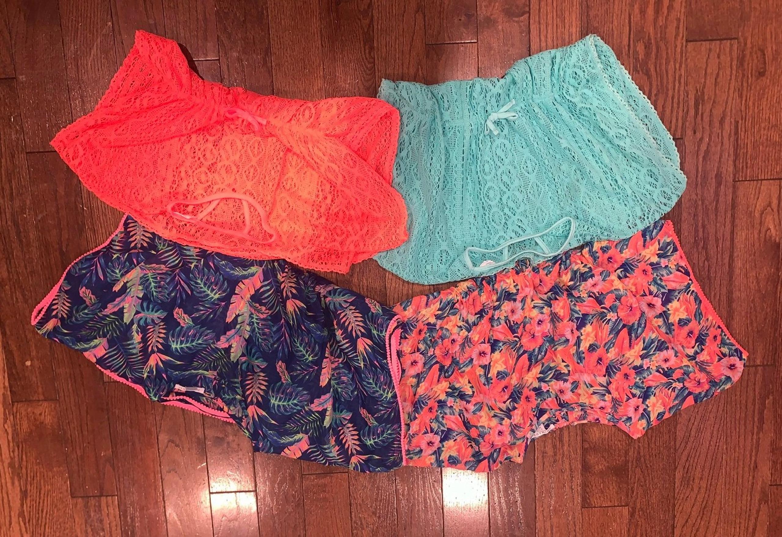 Girls Swim Cover-Up (10/12) – Lace Crochet & Tropical Prints, Set of 4 - Primark