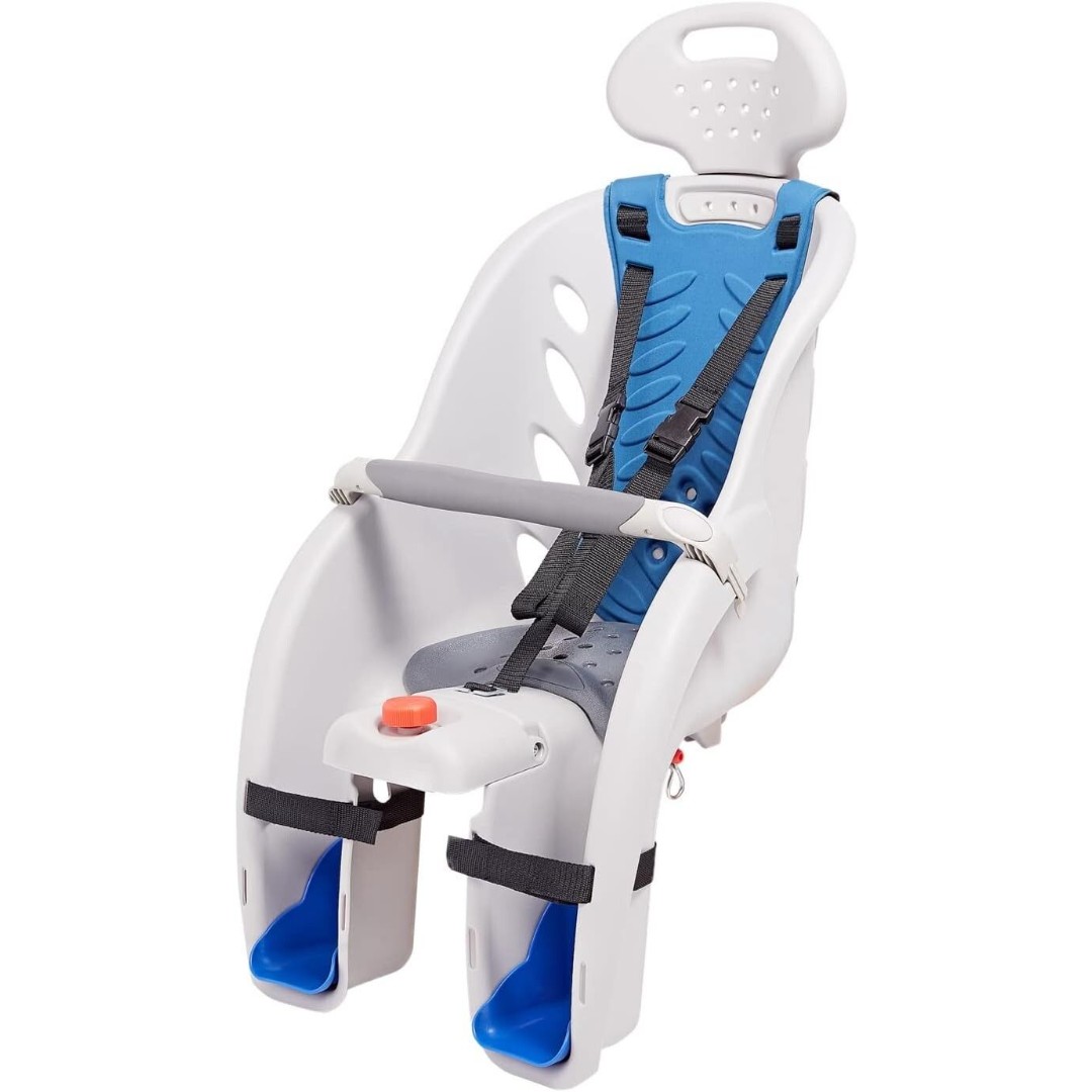 Schwinn Deluxe Bike Child Carrier Rear Mounted Bike Seat , Quick-Release Harness