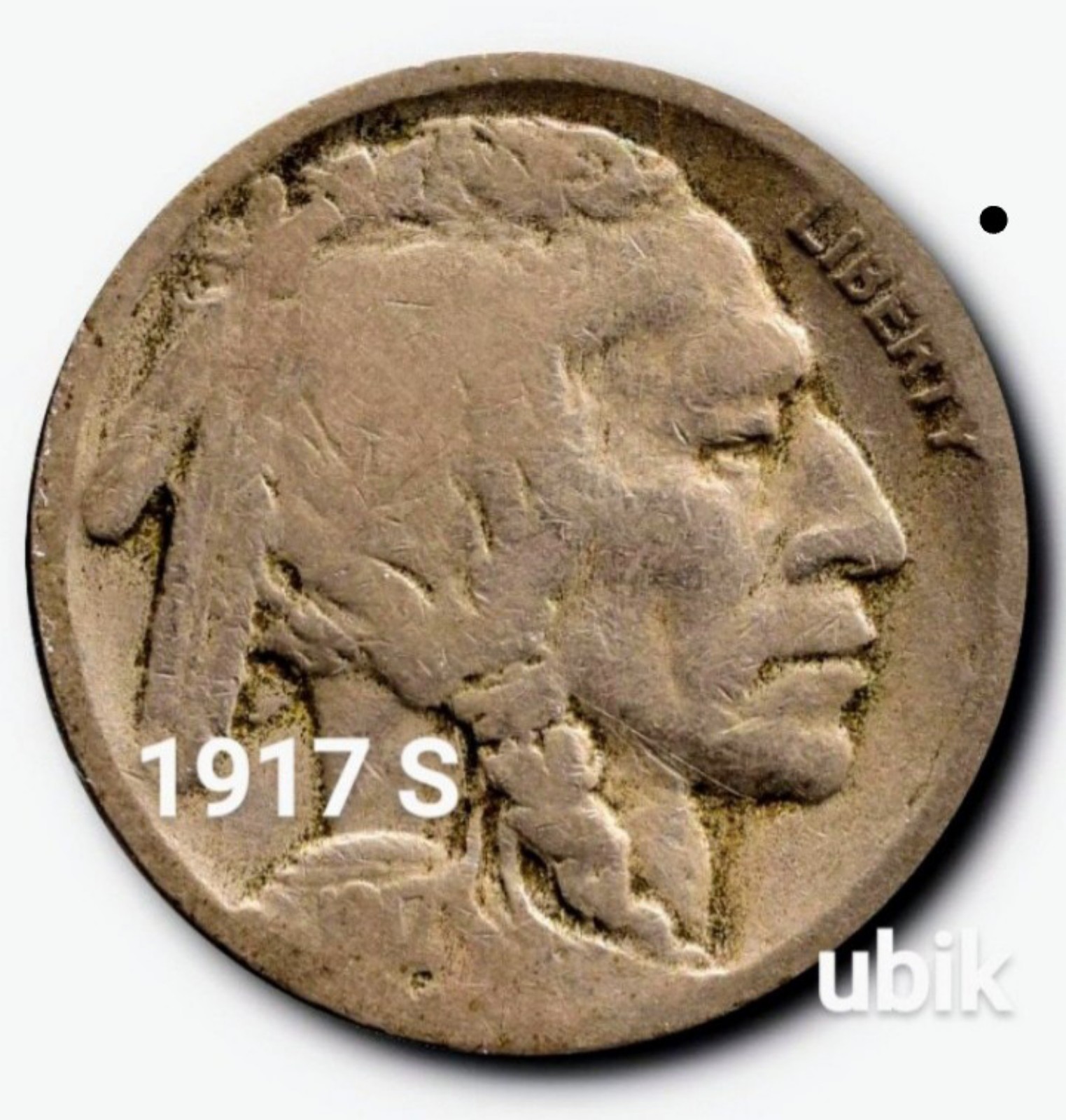 ☆ 1917 S Buffalo Nickel • Semi-Key Date • VG