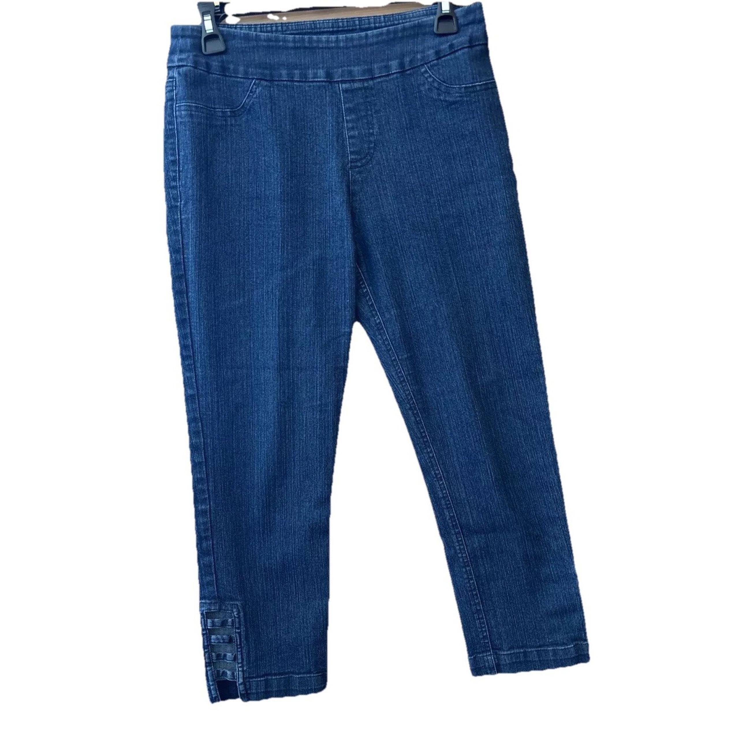 Soft Surroundings Denim Stretch Capri Pant Size 5 Comfort Gardening